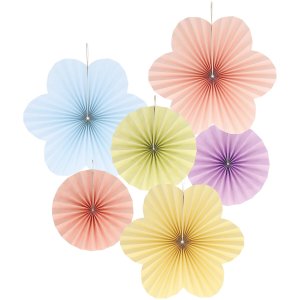 Dekorationsrosetter - Pastell - 6 delar