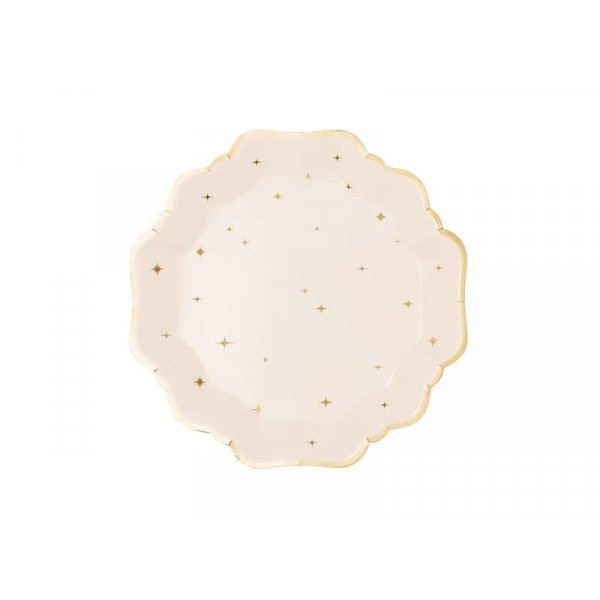 Papperstallrik beige med stj�rnor
