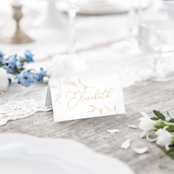 Placeringskort - Branches - Vit/Guld - 10-pack Placeringskort - Branches - Vit/Guld - 10-pack