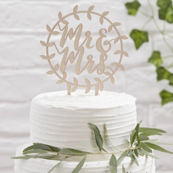 Cake Topper - Botanics - Mr & Mrs