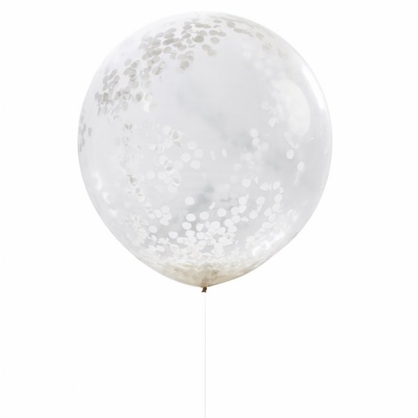 Jätteballonger - Vit konfetti - 3-pack Jätteballonger - Vit konfetti - 3-pack