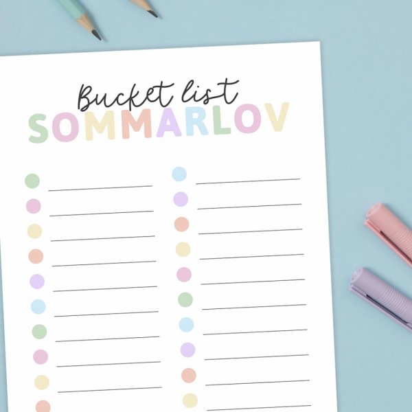 Bucket list - Sommarlov - Pastell Bucket list - Sommarlov - Pastell