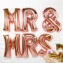 Stora bokstavsballonger - Mr & Mrs - Rosguld