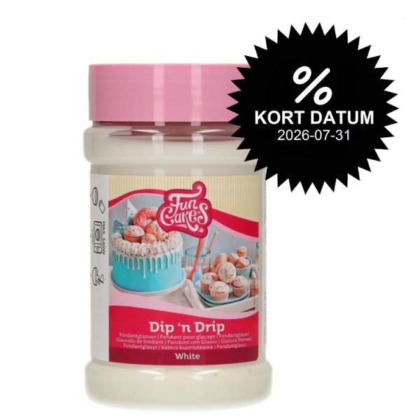 Dip \\\'n Drip Glasyr för bakverk Vit *Kort datum* Dip \\\'n Drip Glasyr för bakverk Vit *Kort datum*