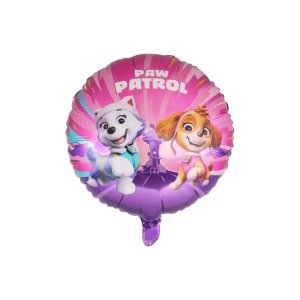 Folieballong - Paw Patrol - Rosa/Lila - Rund - 43 cm