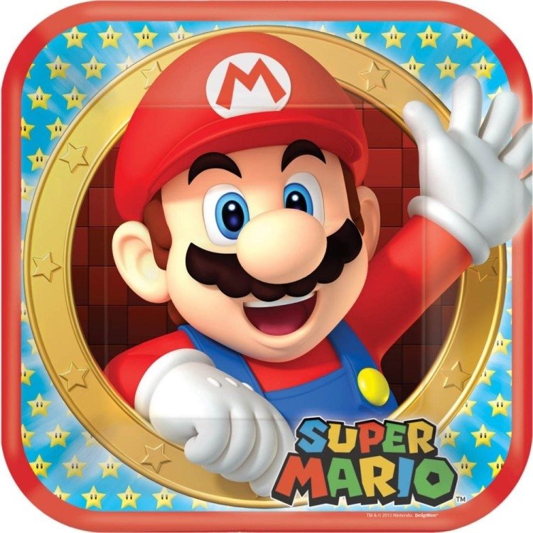 Papperstallrikar Super Mario kalas – Fyndhörnan