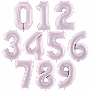 Sifferballong - Lila Pastell - 72cm