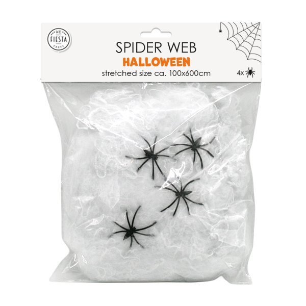 Spindeln�t - Vitt - Halloween - ca 100 x 600 cm