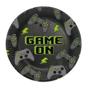 Papptallrikar - Game On - 23 cm - 8 st
