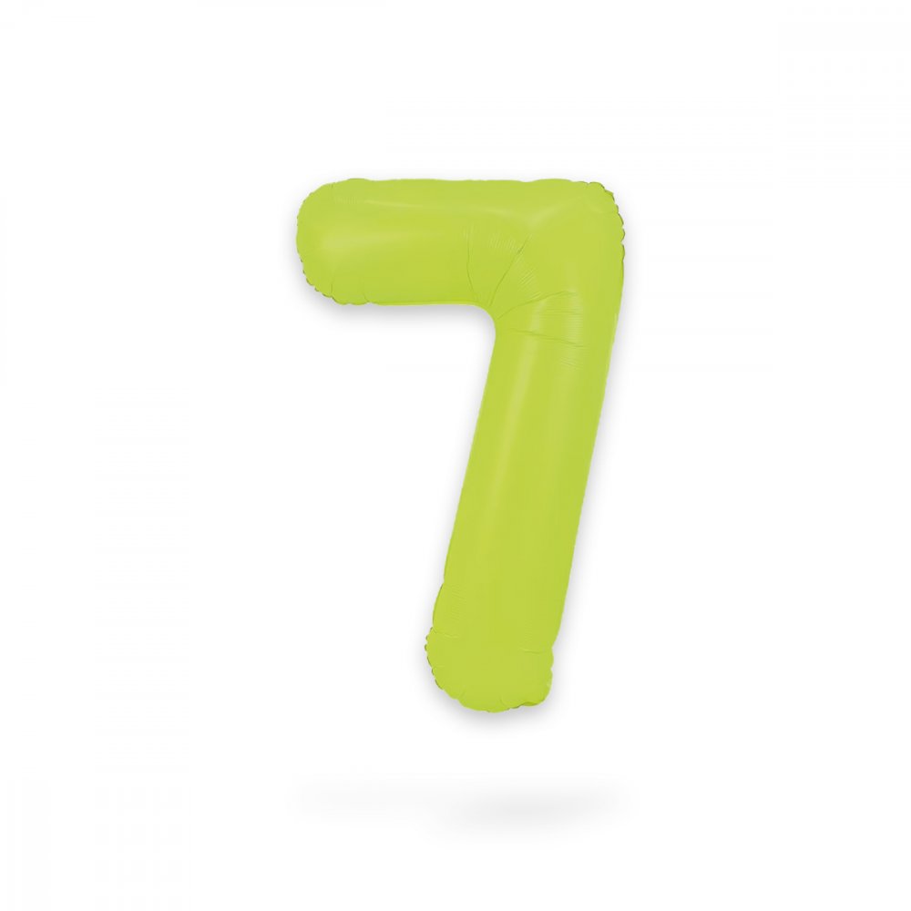 Ballongsiffra - Neon Grön - 86 cm - Siffra: 7 - Sifferballonger, Ballonger