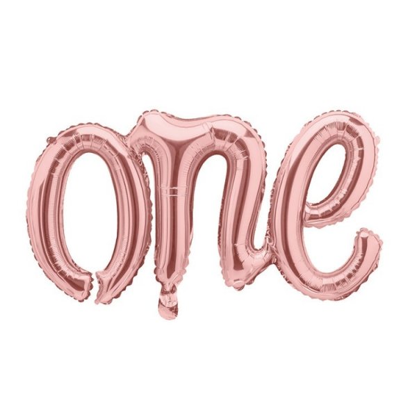 Folieballong \\\"One\\\" Ros�guld