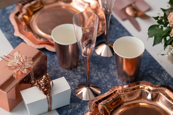 Champagneglas - 6-pack - Rosguld