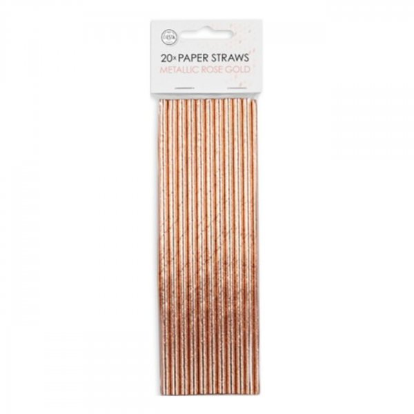 Papperssugr�r Ros�guld Metallic 20-pack