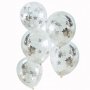 Konfettiballonger - Silverstjrnor - 5-pack
