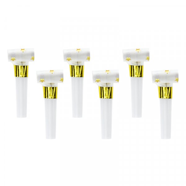 Partytutor - Vita/Guldstjrnor - 6-pack