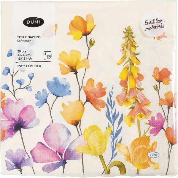 Servetter - småblommigt - stl. 33x33 cm - 20 st Servetter - småblommigt - stl. 33x33 cm - 20 st