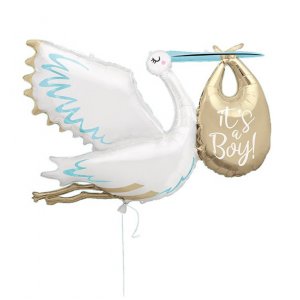 Jättefolieballong - Stork - It's a boy Jättefolieballong - Stork - It's a boy