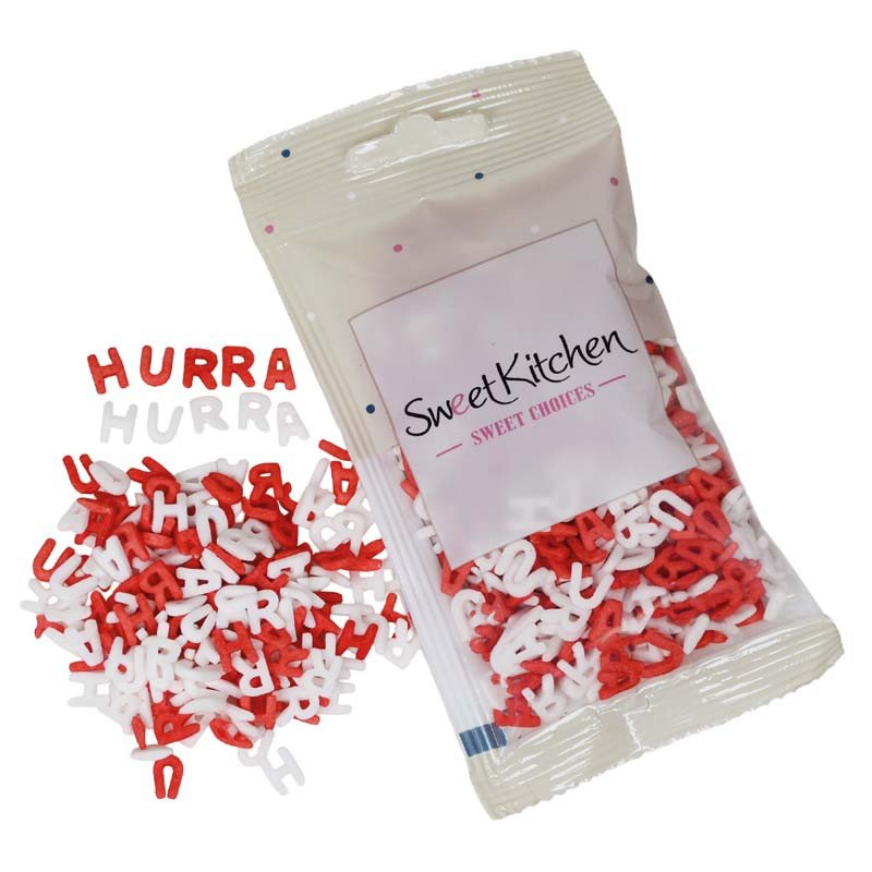 Strössel – Hurra – Rött & Vitt – SweetKitchen – 40g – Strössel, Strössel & bakningsdekor