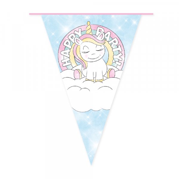 Flaggirlang - Happy Party unicorn - 10 m