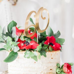 Cake topper - 60 - Guldmetallic