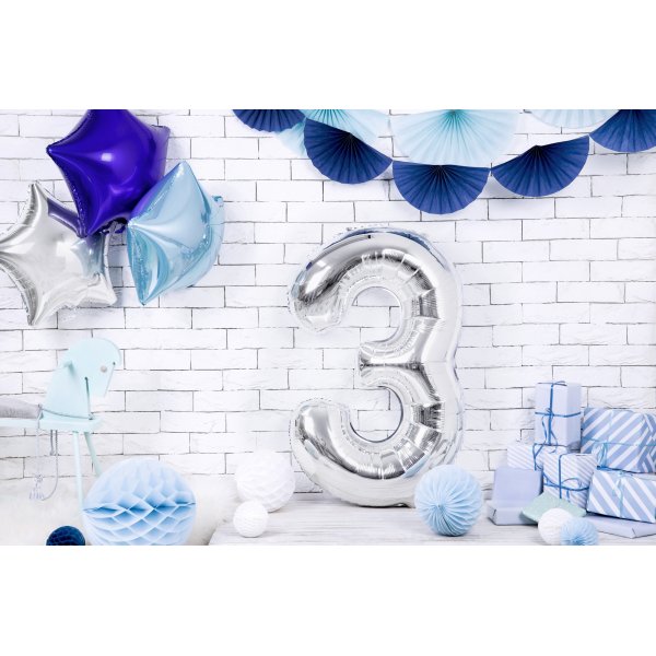 Sifferballong - Silver - 86 cm