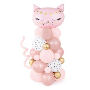 Ballongpelare - Cat Party - Rosa