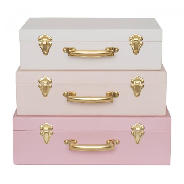 Koffert - 3-pack - Rosa