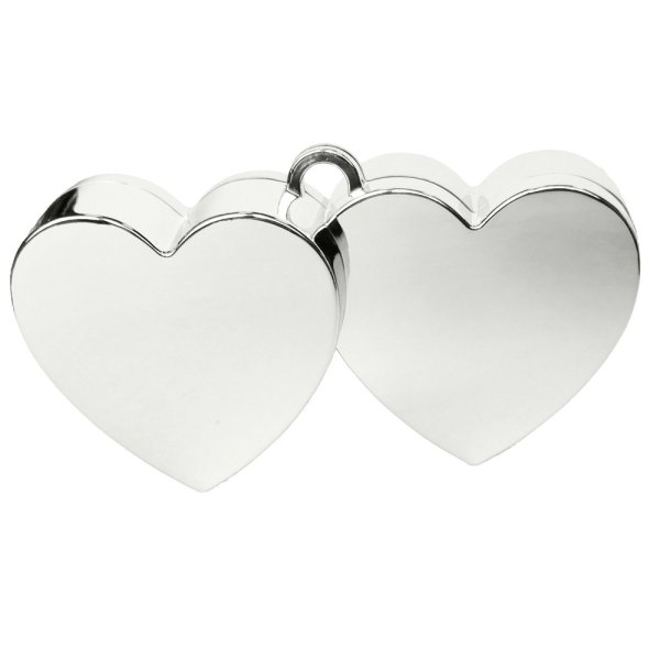 Ballongvikt - Double Heart - Silver