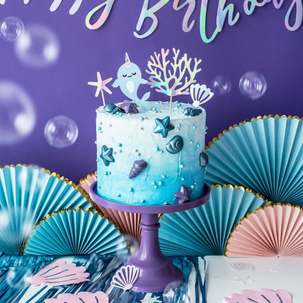 Cake toppers - Narwhal Party - 4-pack Cake toppers - Narwhal Party - 4-pack