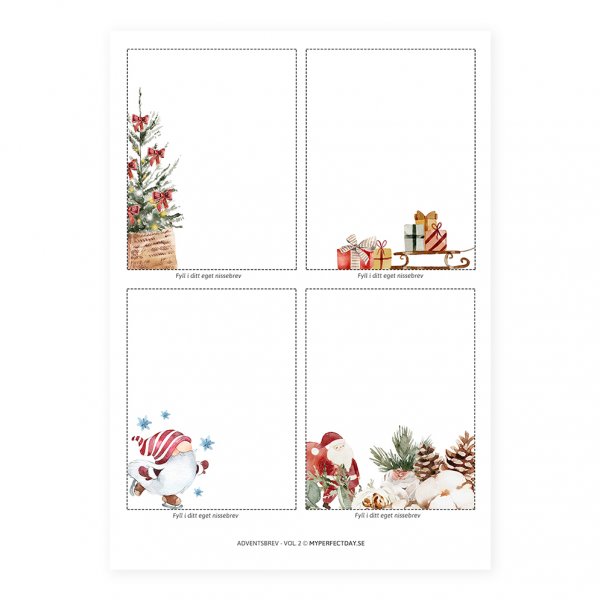 Färdiga nissebrev - Advent - VOL.2 Färdiga nissebrev - Advent - VOL.2