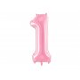 Sifferballong 0-9, pastellrosa 86cm