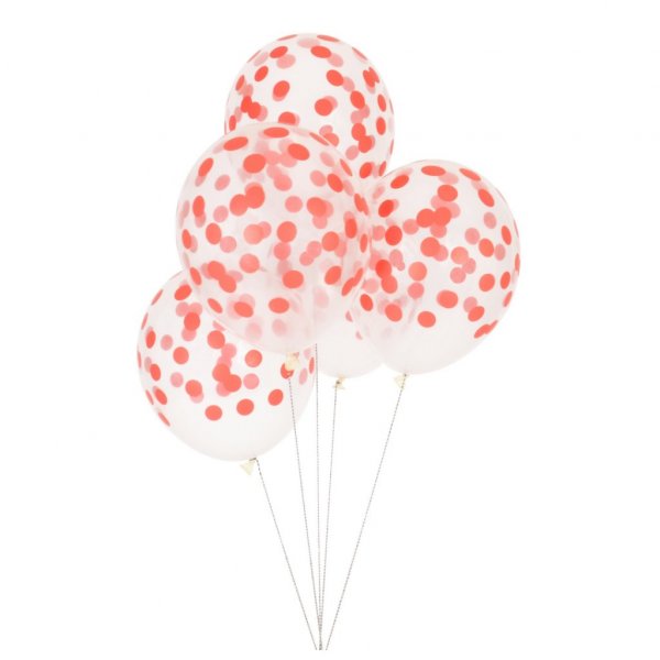 Ballonger - Printed Confetti - Rd - 5-pack