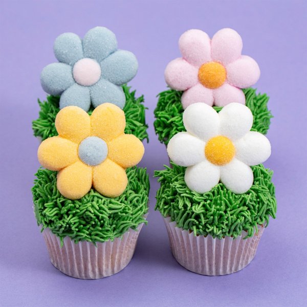 Marshmellowsdekorationer - Blommor - 12 st Marshmellowsdekorationer - Blommor - 12 st