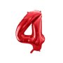 Sifferballong - R�d - 86cm - Siffra: 4