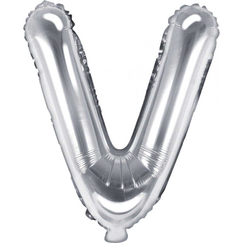 Bokstavsballonger – Silver – 35 cm – Bokstav: V – Bokstavsballonger, Ballonger