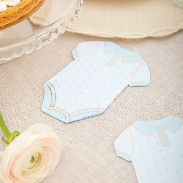 Servetter - Babybody - Bl�/Guld - 10-pack
