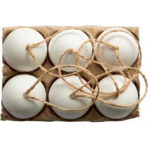 Dekorationsägg - Plast - Vita - 6-pack