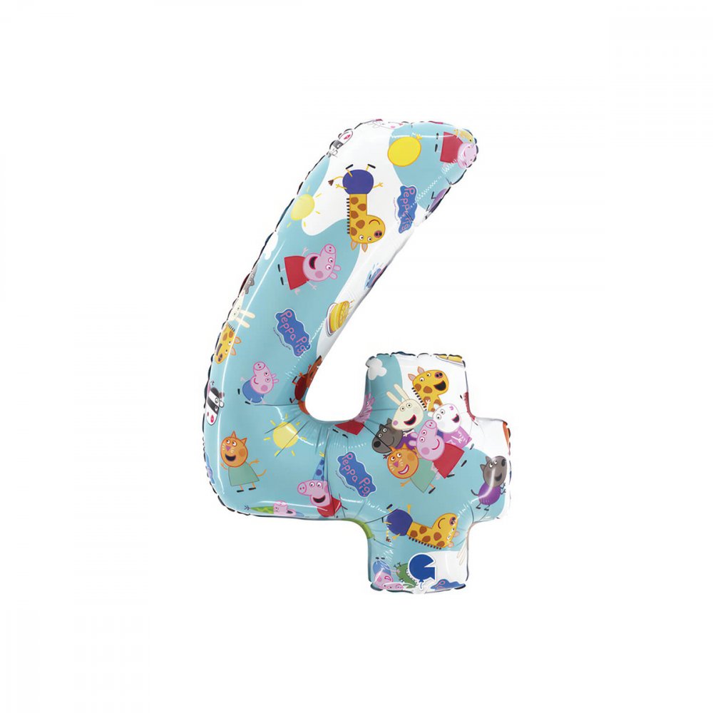 Ballongsiffra - Greta Gris - Fyra - 66 cm - Sifferballonger, Ballonger