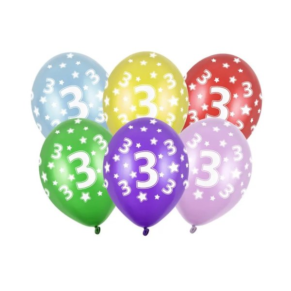 Ballongbukett \\\"3\\\" - 6 st Ballongbukett \\\"3\\\" - 6 st
