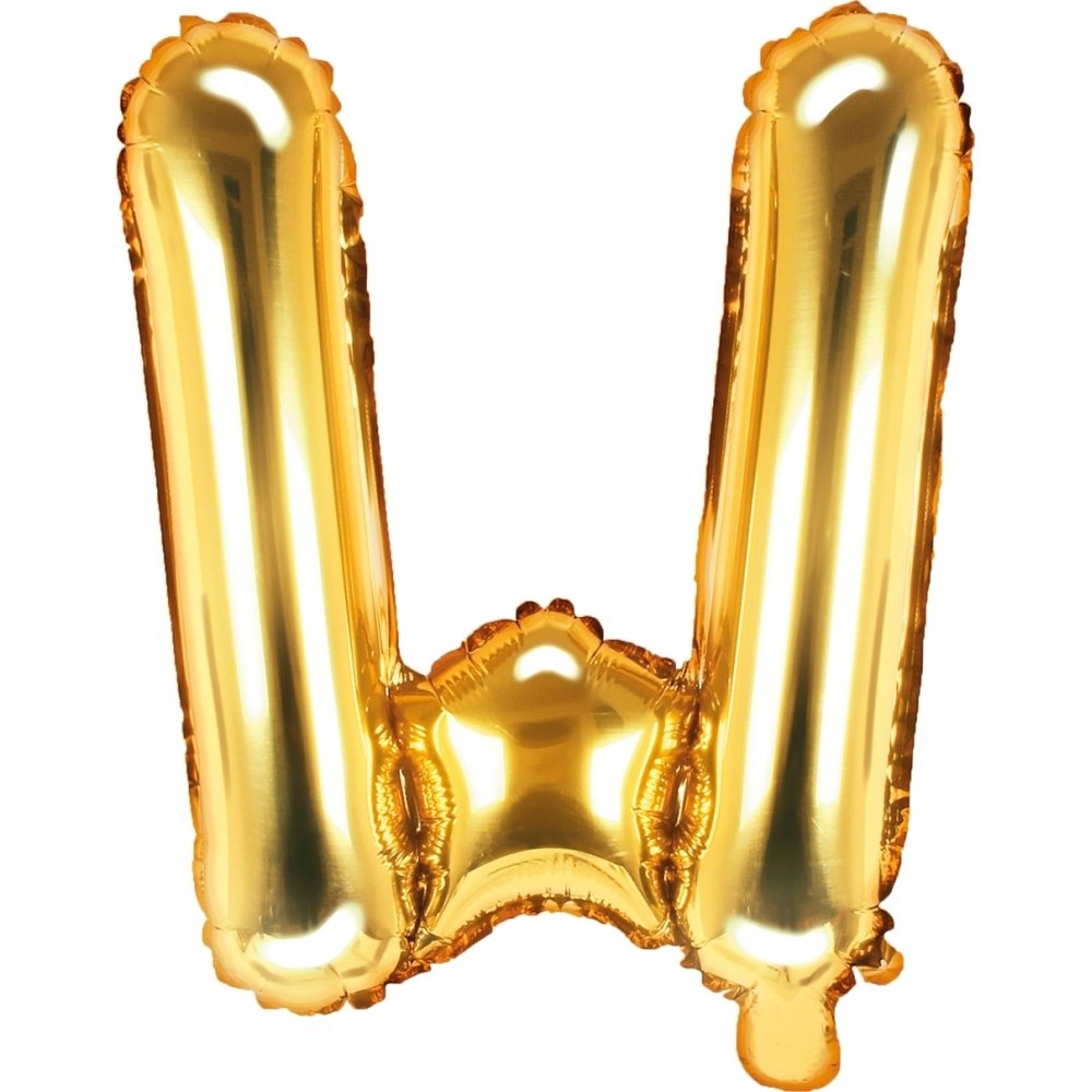 Bokstavsballonger – Guld – 35 cm – Bokstav: W – Bokstavsballonger, Ballonger