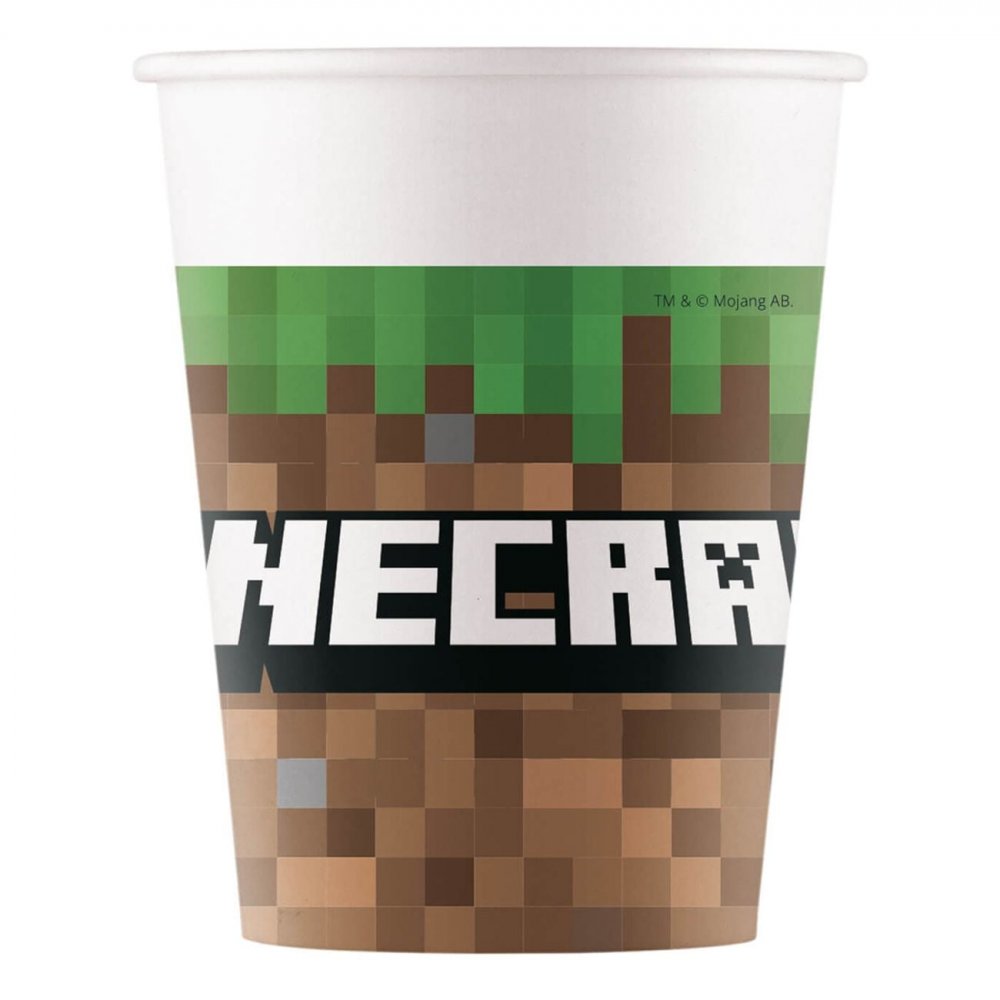 Pappmuggar – Minecraft – 8-pack – Pappmuggar till kalas