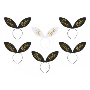 Diadem - 6-pack - Bride Squad - Svart/Guld