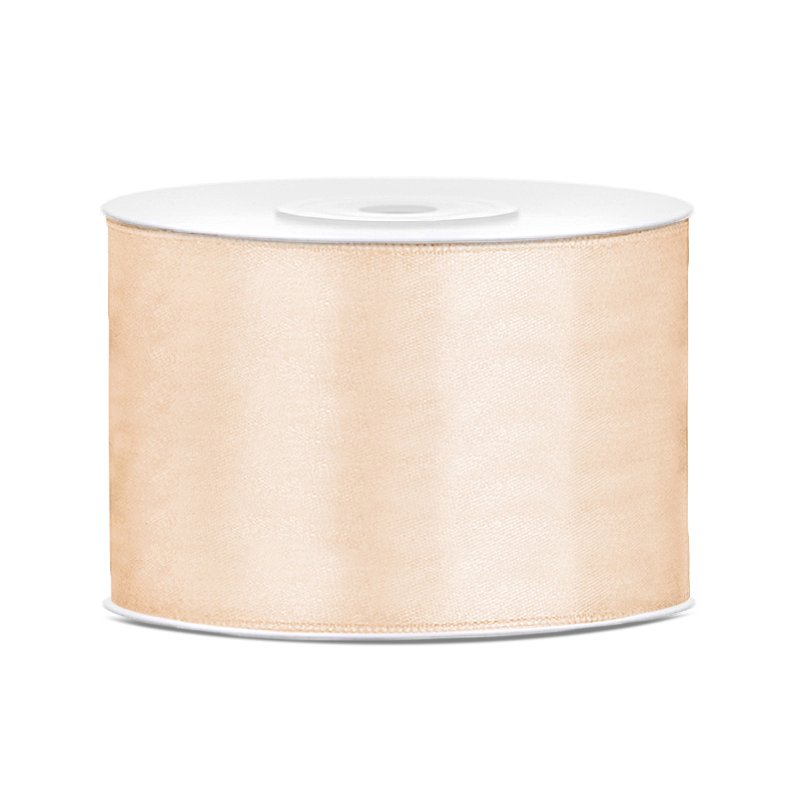 Satinband - 25 m - Krämvitt - Bredd: 50 mm - Satinband, Band & Snören till bröllop