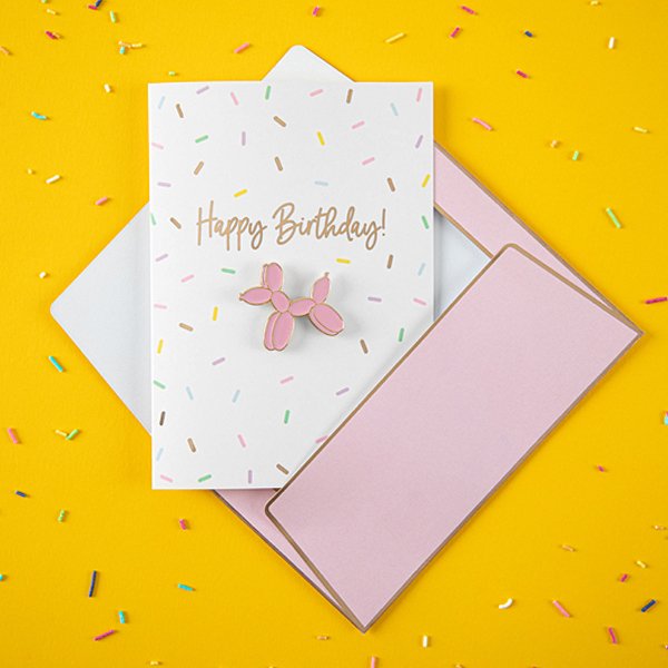 Kort med pin - Happy Birthday - Sprinkles Kort med pin - Happy Birthday - Sprinkles