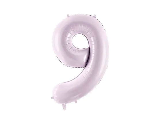 Sifferballong 0-9, pastellf�rgad lila 72cm