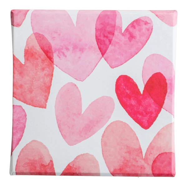 Presentask - Alla hj�rtans dag - Rosa/r�d - 10x10 cm