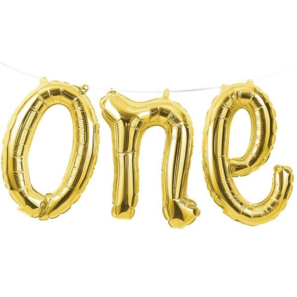 Folieballong - One - Guld