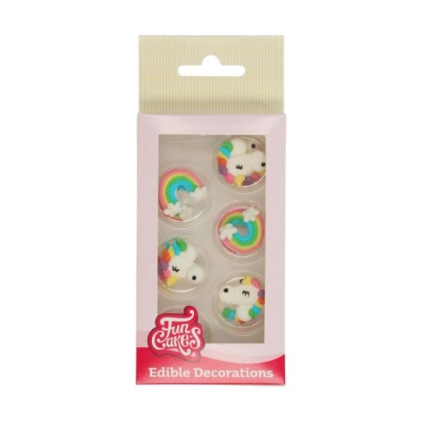 Sockerdekorationer - Unicorns & Rainbows - FunCakes - 12 st