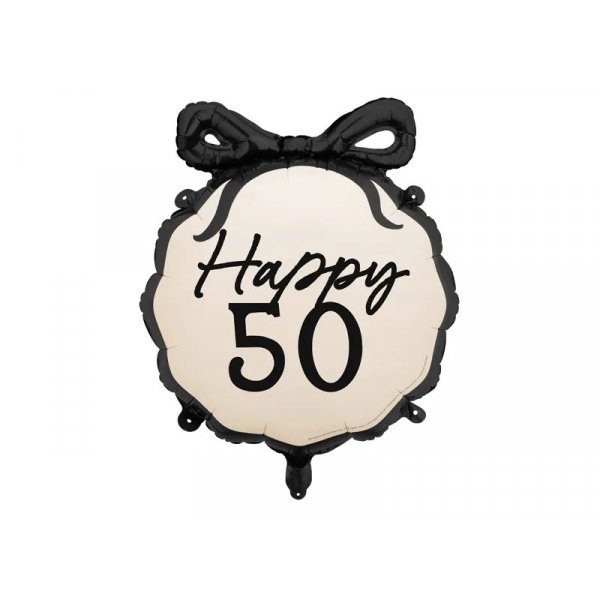 Rund folieballong - Nude - Happy 50