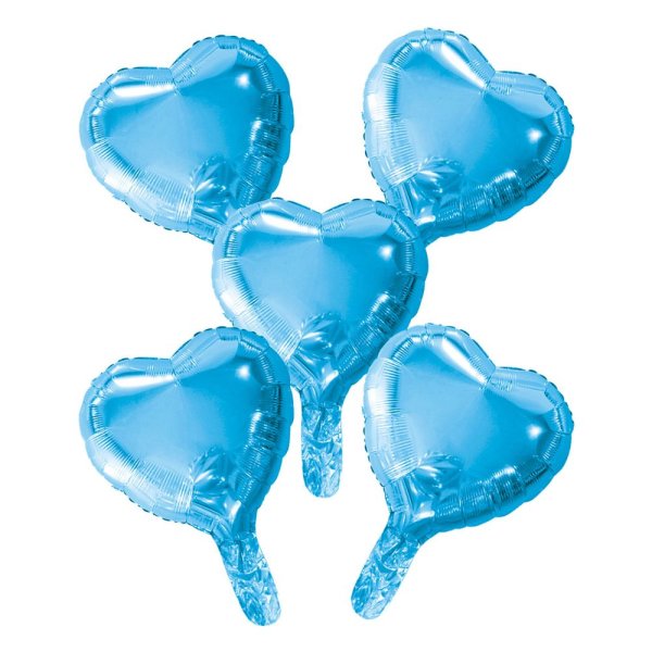 Folieballonger - Hjärtan - Baby Blå - 23 cm - 5-pack Folieballonger - Hjärtan - Baby Blå - 23 cm - 5-pack